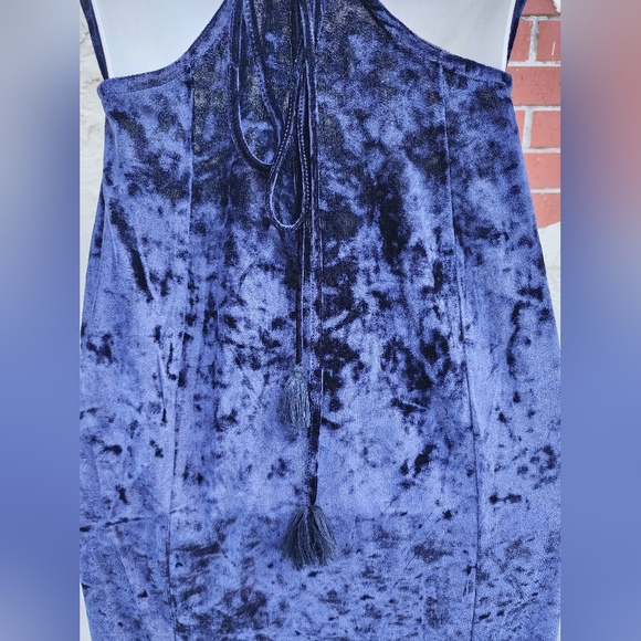 Large fit Medium? Intimately FREE PEOPLE Low Key Crushin Velvet Maxi Dress BLUE - Picture 13 of 16